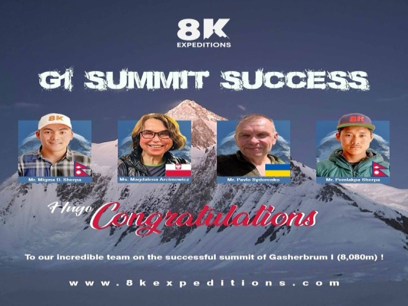 Four climbers summit Gasherbrum I with 8K Expeditions despite tough conditions